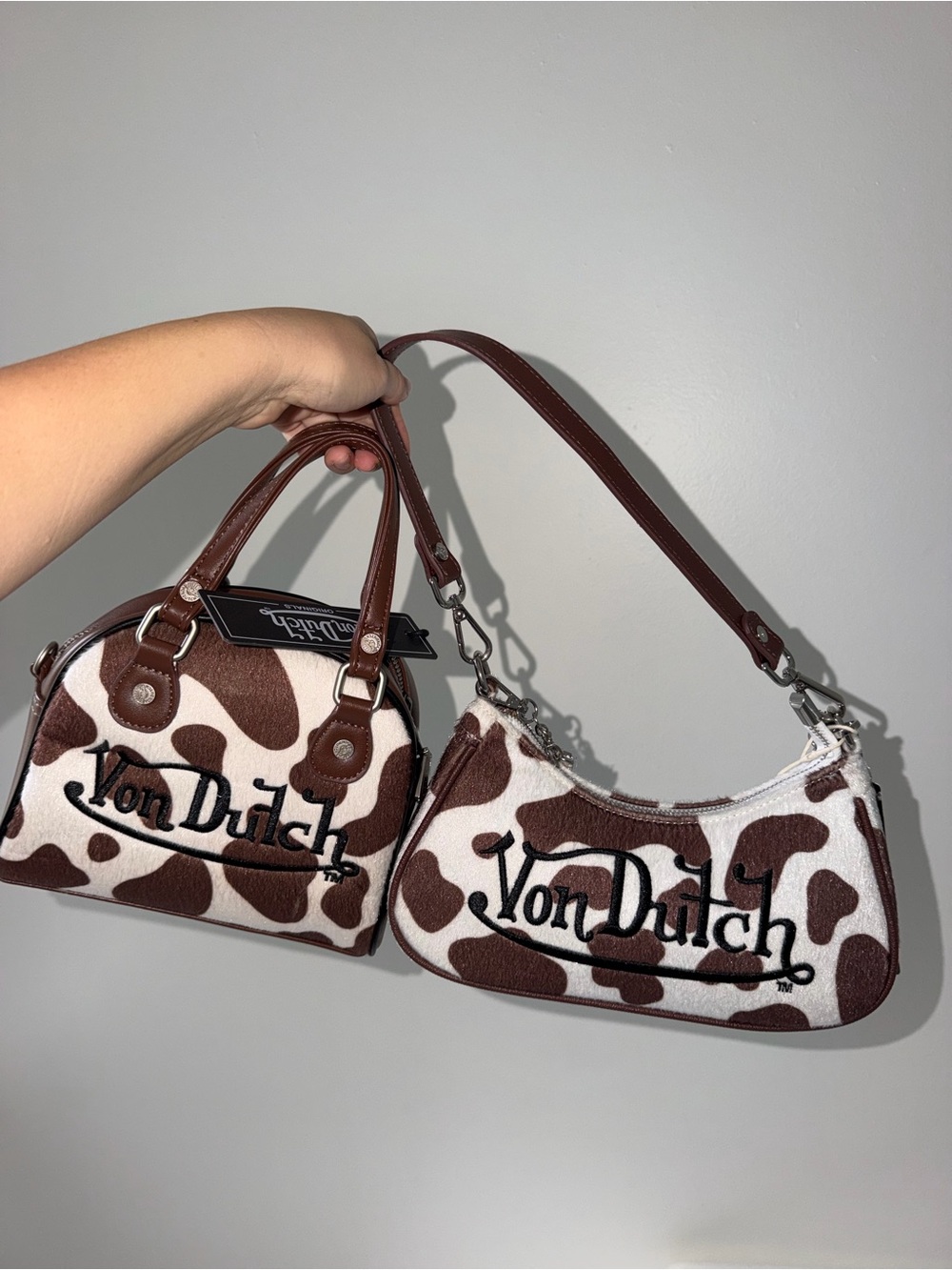 Von Dutch Brown Cow-Print Mini Handbag #BUNDLE #NEW #NWT